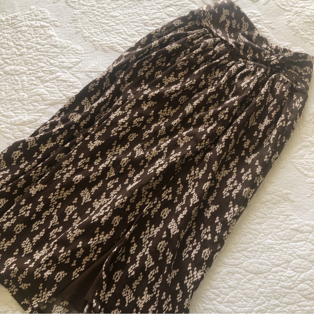 Anthropologie Brown and Cream Midi Skirt - Picture 7 of 8